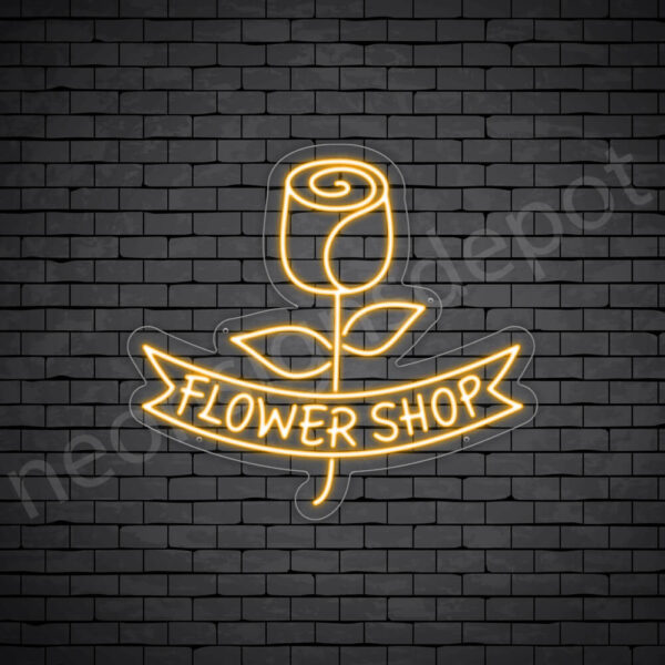 Flower-Shop-V2-Neon-Sign-22x24-WS-C-ORANGE Orange Flower Shop V2 Neon Sign