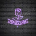 Purple Flower Shop V2 Neon Sign