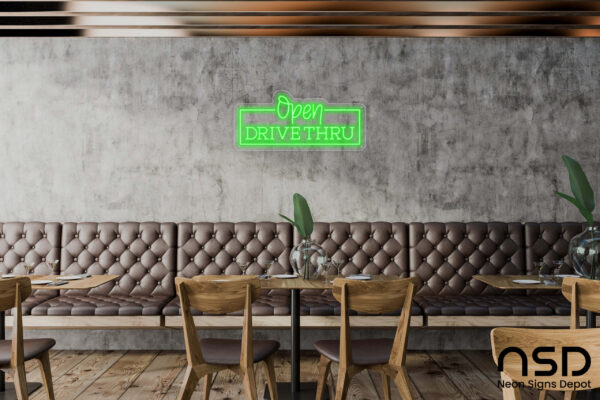 Open Drive-Thru Neon Sign_Transparent_Mockup_Template01_green Open Drive-Thru Neon Sign_Transparent_Mockup_Template01_green