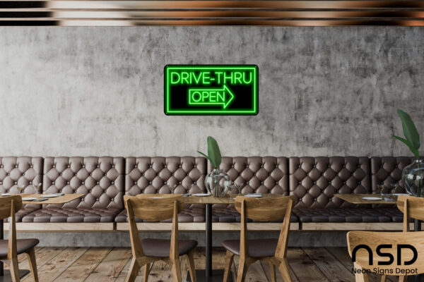 Open Drive-Thru V3 Neon Sign_Black_Mockup_Template01_green Open Drive-Thru V3 Neon Sign_Black_Mockup_Template01_green