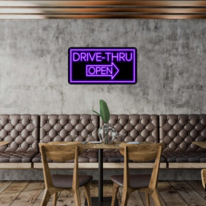 Open Drive-Thru V3 Neon Sign