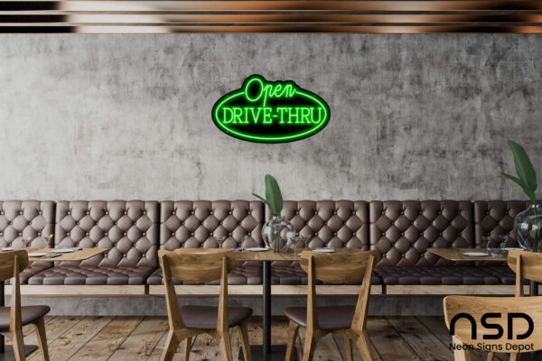 Open Drive-Thru V4 Neon Sign_Black_Mockup_Template01_green Open Drive-Thru V4 Neon Sign_Black_Mockup_Template01_green