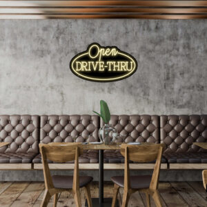 Open Drive-Thru V4 Neon Sign