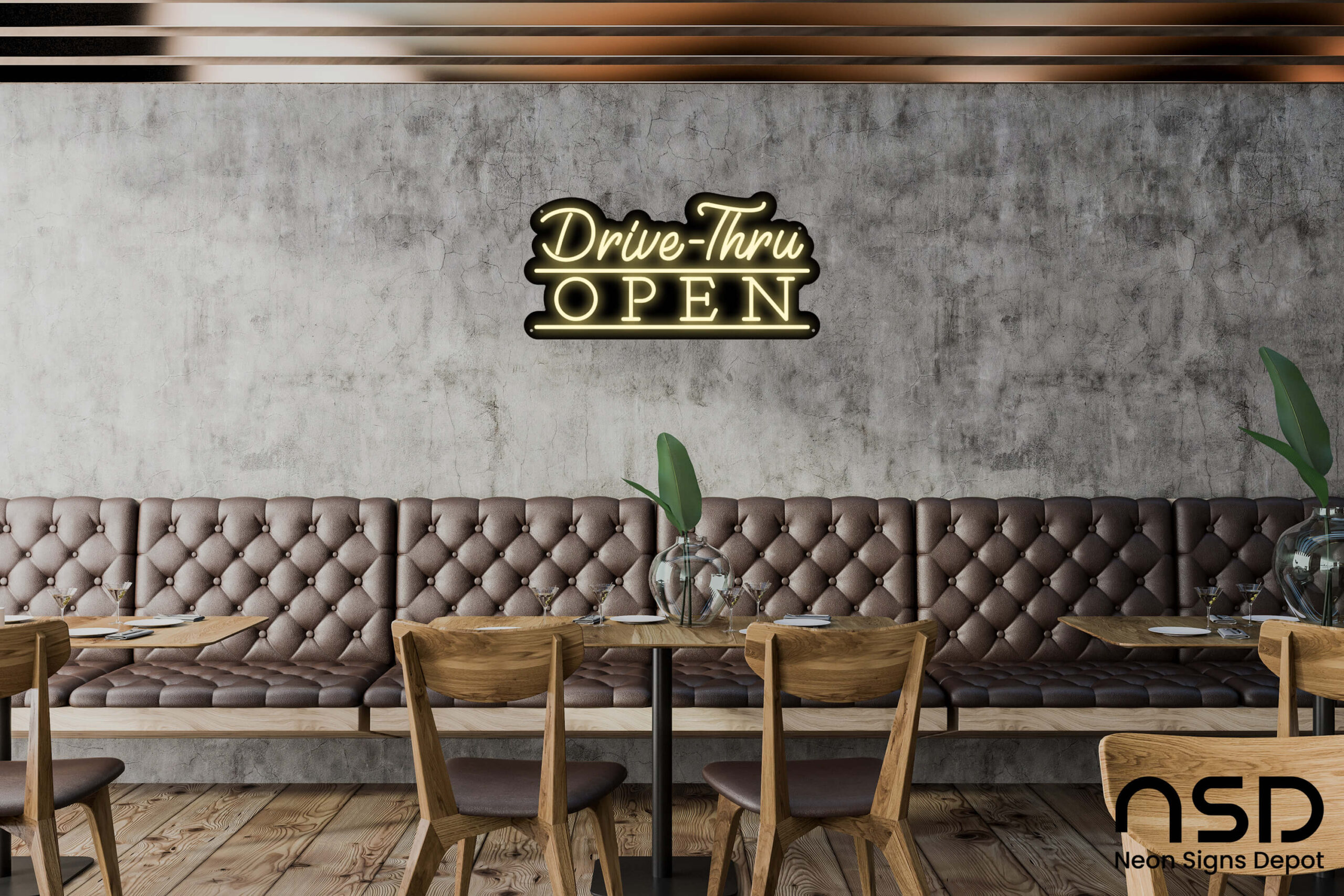 Open Drive-Thru V6 Neon Sign neon sign