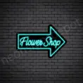 Bright Blue Flower Shop V15 Neon Sign