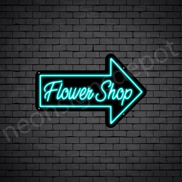 Flower-Shop-V15-Neon-Sign-24x16-WS-B-BRIGHT-BLUE Bright Blue Flower Shop V15 Neon Sign
