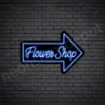 Blue Flower Shop V15 Neon Sign