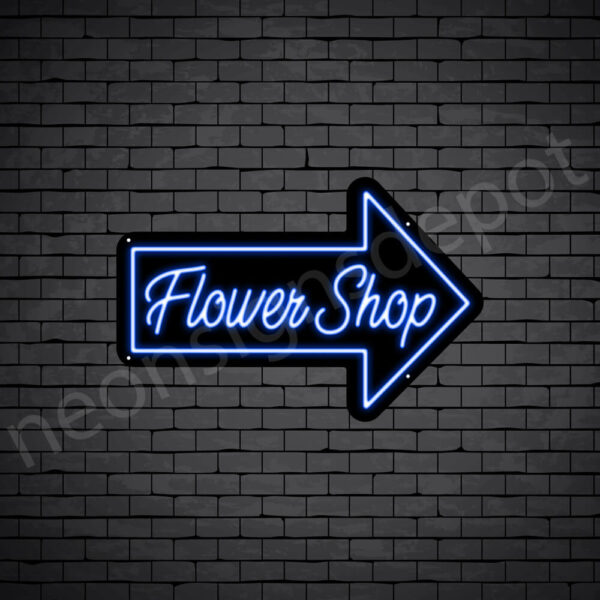 Flower-Shop-V15-Neon-Sign-24x16-WS-B-DARK-BLUE Blue Flower Shop V15 Neon Sign