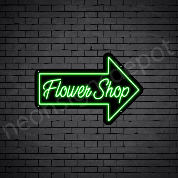 Flower-Shop-V15-Neon-Sign-24x16-WS-B-GREEN Green Flower Shop V15 Neon Sign
