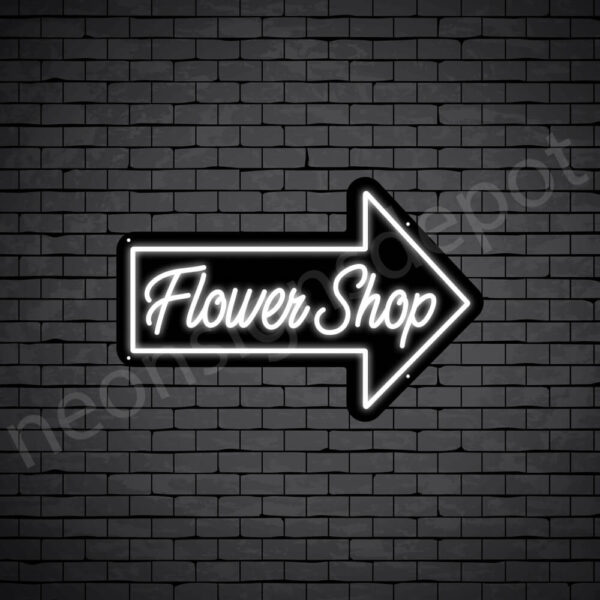 Flower-Shop-V15-Neon-Sign-24x16-WS-B-WHITE White Flower Shop V15 Neon Sign