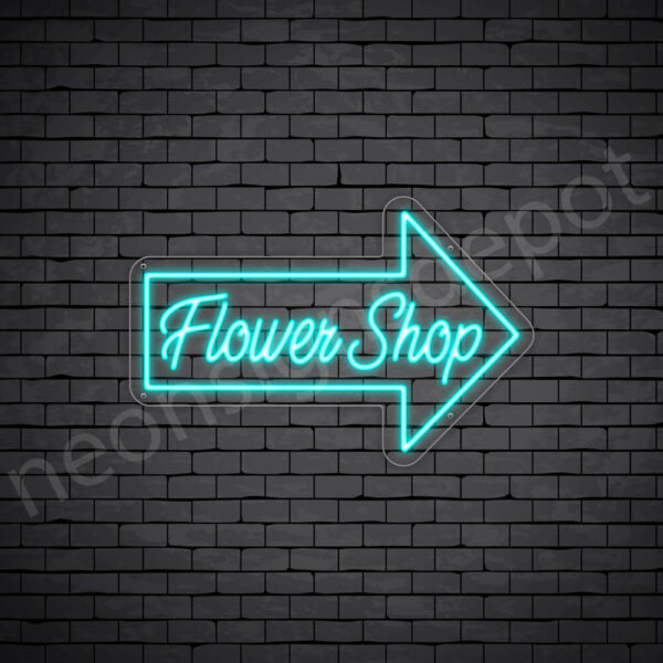 Flower-Shop-V15-Neon-Sign-24x16-WS-C-BRIGHT-BLUE Bright Blue Flower Shop V15 Sign