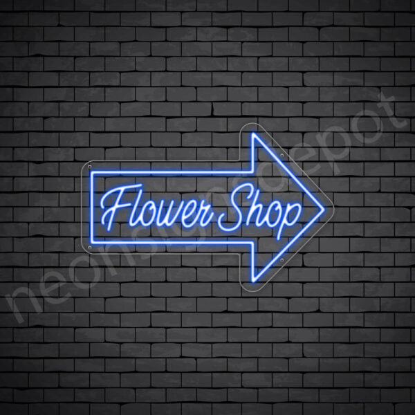 Flower-Shop-V15-Neon-Sign-24x16-WS-C-DARK-BLUE Blue Flower Shop V15 Sign