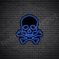 Skull-Bone-Neon-Sign-22x24-WS-B-DARK-BLUE