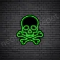 Skull-Bone-Neon-Sign-22x24-WS-B-GREEN