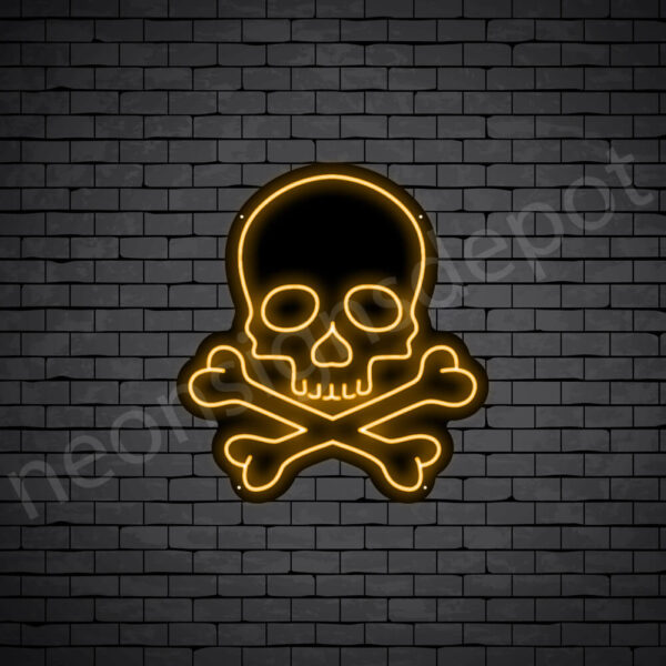 Skull-Bone-Neon-Sign-22x24-WS-B-ORANGE Skull-Bone-Neon-Sign-22x24-WS-B-ORANGE