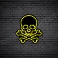 Skull-Bone-Neon-Sign-22x24-WS-B-YELLOW