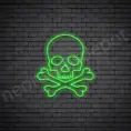 Skull-Bone-Neon-Sign-22x24-WS-C-GREEN