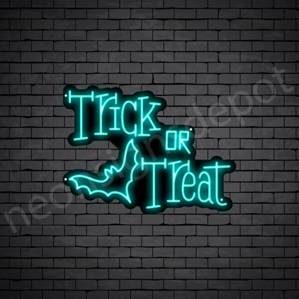Trick-Or-Treat-Bat-Neon-Sign-24x18-WS-B-BRIGHT-BLUE Bright Blue Trick Or Treat Bat Neon Sign