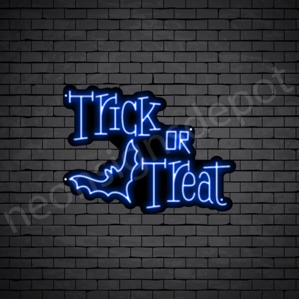 Trick-Or-Treat-Bat-Neon-Sign-24x18-WS-B-DARK-BLUE Dark Blue Trick Or Treat Bat Neon Sign