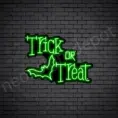Green Trick Or Treat Bat Neon Sign
