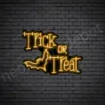Orange Trick Or Treat Bat Neon Sign