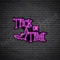 Pink Trick Or Treat Bat Neon Sign