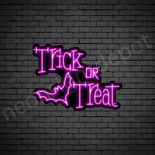 Trick-Or-Treat-Bat-Neon-Sign-24x18-WS-B-PINK Pink Trick Or Treat Bat Neon Sign