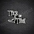White Trick Or Treat Bat Neon Sign