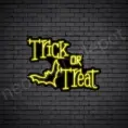 Yellow Trick Or Treat Bat Neon Sign