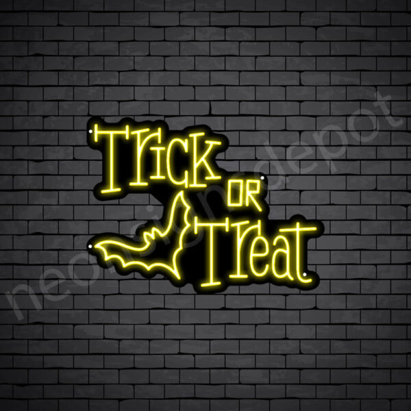 Trick-Or-Treat-Bat-Neon-Sign-24x18-WS-B-YELLOW Yellow Trick Or Treat Bat Neon Sign