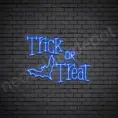 Dark Blue Trick Or Treat Bat Neon Sign