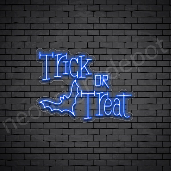 Trick-Or-Treat-Bat-Neon-Sign-24x18-WS-C-DARK-BLUE Dark Blue Trick Or Treat Bat Neon Sign