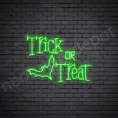 Green Trick Or Treat Bat Neon Sign