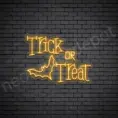 Orange Trick Or Treat Bat Neon Sign