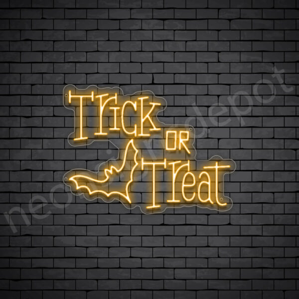 Trick-Or-Treat-Bat-Neon-Sign-24x18-WS-C-ORANGE Orange Trick Or Treat Bat Neon Sign