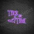 Purple Trick Or Treat Bat Neon Sign