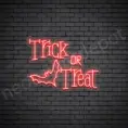 Red Trick Or Treat Bat Neon Sign