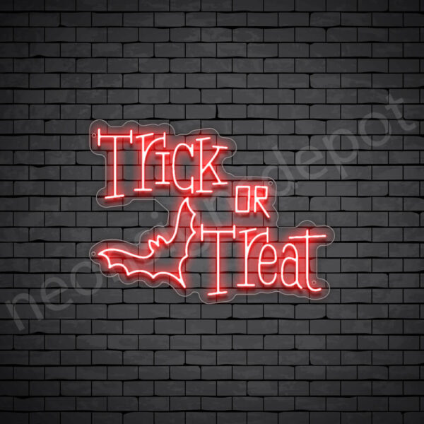 Trick-Or-Treat-Bat-Neon-Sign-24x18-WS-C-RED Red Trick Or Treat Bat Neon Sign
