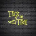 Yellow Trick Or Treat Bat Neon Sign