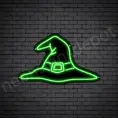 Witch-Hat-Neon-Sign-24x15-WS-B-GREEN