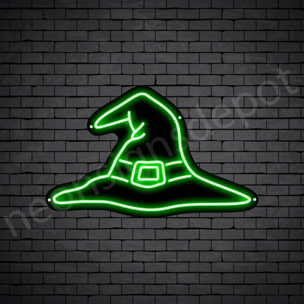 Witch-Hat-Neon-Sign-24x15-WS-B-GREEN Witch-Hat-Neon-Sign-24x15-WS-B-GREEN
