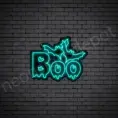 Light Blue Boo Neon Sign