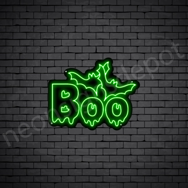 Boo-Neon-Sign-24x19-WS-B-GREEN Green Boo Neon Sign