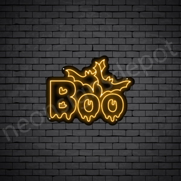 Boo-Neon-Sign-24x19-WS-B-ORANGE Orange Boo Neon Sign