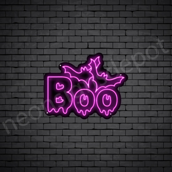 Boo-Neon-Sign-24x19-WS-B-PINK Pink Boo Neon Sign
