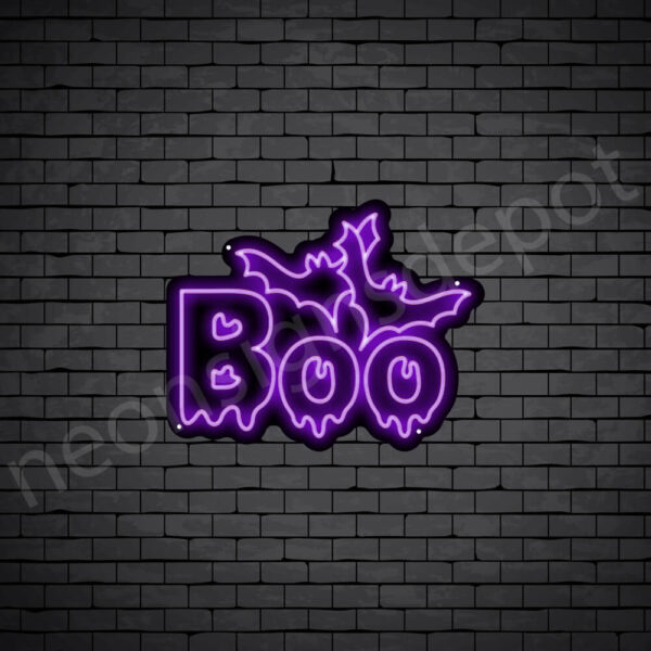 Boo-Neon-Sign-24x19-WS-B-PURPLE Purple Boo Neon Sign