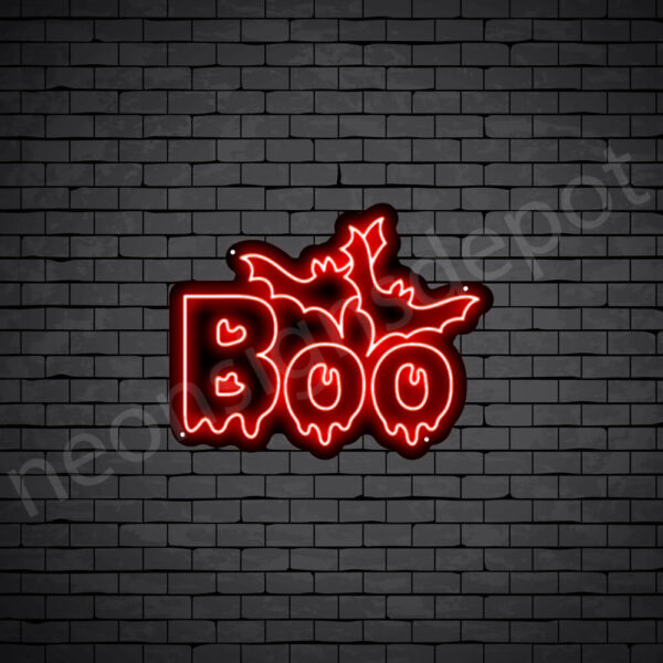 Boo-Neon-Sign-24x19-WS-B-RED Red Boo Neon Sign