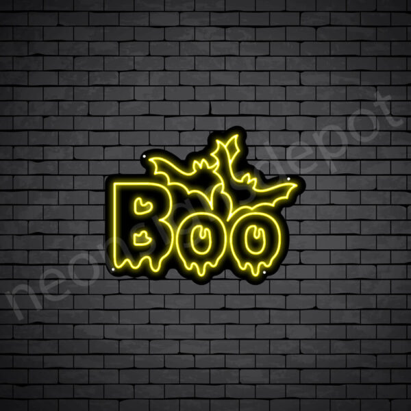 Boo-Neon-Sign-24x19-WS-B-YELLOW Yellow Boo Neon Sign