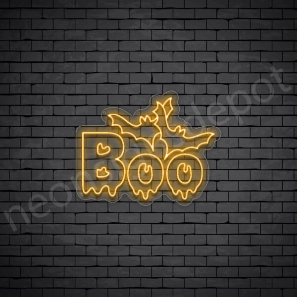 Boo-Neon-Sign-24x19-WS-C-ORANGE Orange Boo Sign