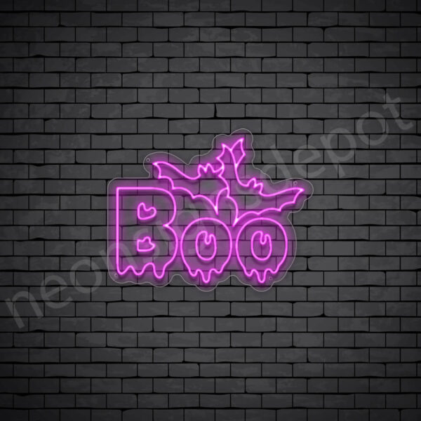 Boo-Neon-Sign-24x19-WS-C-PINK Pink Boo Sign
